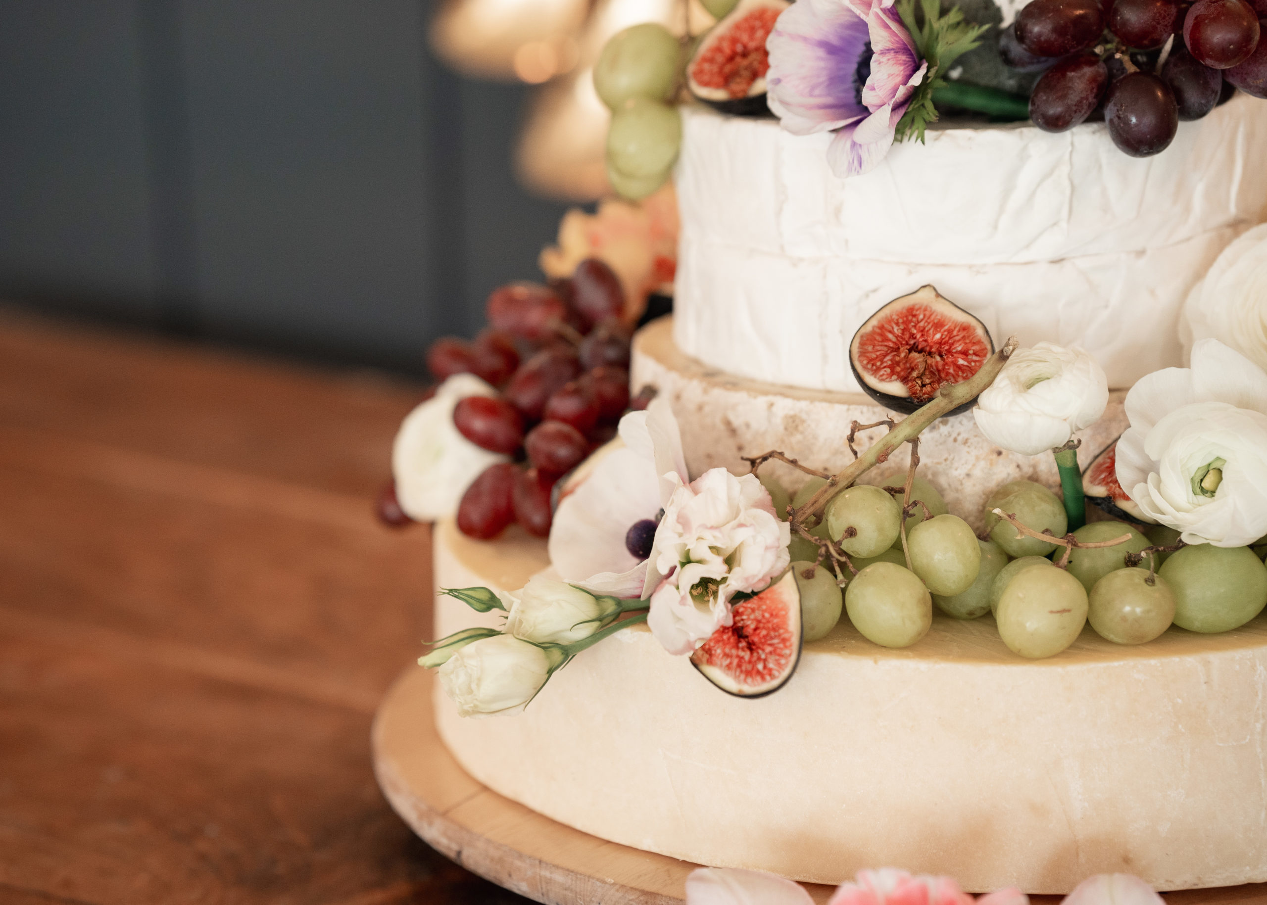 Wedding Cake with grapes and figs