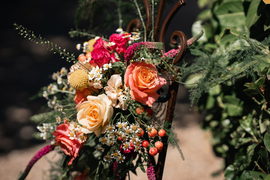 summer floral wedding arrangement