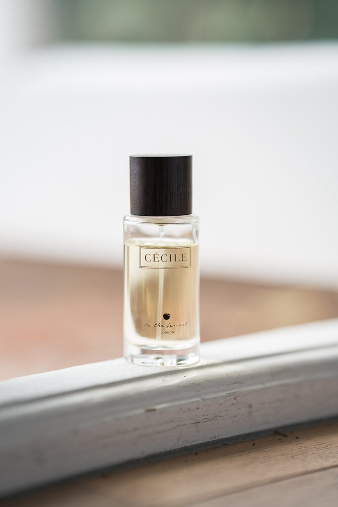 Cecile perfume in natural light at Chewton Glen Wedding
